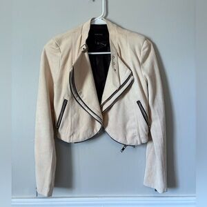 Cream Suede Moto Jacket NWOT